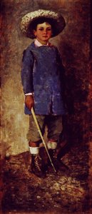 Porträtt av ett barn, av Luigi Nono (1850-1918), olja på träpanel.