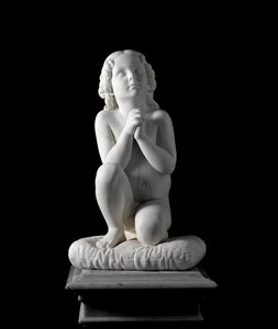 Liten pojke i bön Marmorskulptur av Luigi Pampaloni (1791-1847), cirka 1827. från Prins Odon di Savoias samling. Dämpa. 68x38x30 cm Gener, modern konstgalleri, inv. 919 av Luigi Pampaloni
