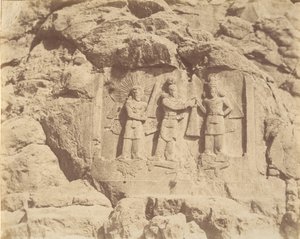 7 [Tag-e Bustan, Crowning Ceremony of Shapour II, Kermanshah], 1840-60-tal.