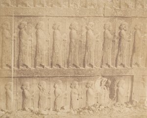 Procession på fasaden av den stora trappan, 1858. av Luigi Pesce