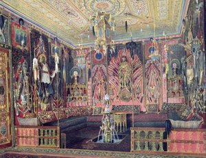Arabian Hall i Katarinapalatset i Tsarskoye Selo, ca 1850 (wc och vit färg på papper)