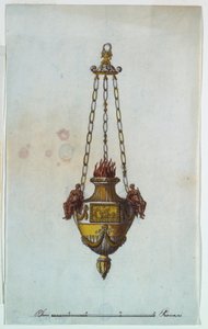 Teckning, Altarlampa, 1800-1825