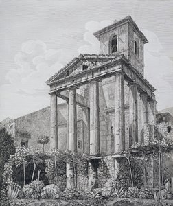 Hercules-templet i Cora, från "The Antiquities of the Contours of Rome", publicerad 1824-26 (se även 205039)