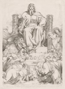 Et ecce sedes posita erat in coelo... (Gud Sonen i Majestät på tronen omgiven av de fyra varelserna och dyrkas av de tjugofyra äldste) av Luigi Sabatelli I