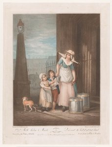 mjölkerska Milk Below Maids (titel på objekt) Street Cries of London (serietitel) Cries of London (serietitel) av Luigi Schiavonetti