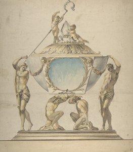 Design för en guld- och silverbiskopsrelikvieskrin, sent 1700-tal. av Luigi Valadier