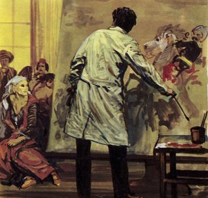 Eugene Delacroix tillbringade ett och ett halvt år med att måla "The Massacre of Scio" (färglitografi)