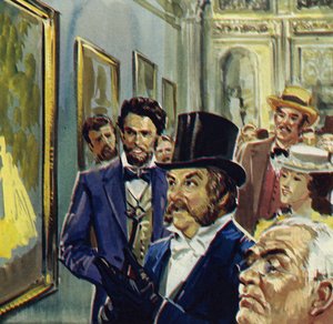 La Loge var Renoirs bidrag till den första utställningen med impressionister (färglitografi) av Luis Arcas Brauner