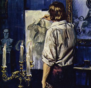 Rubens tillbringade många timmar med att kopiera verk av Titian och andra (färglitografi) av Luis Arcas Brauner