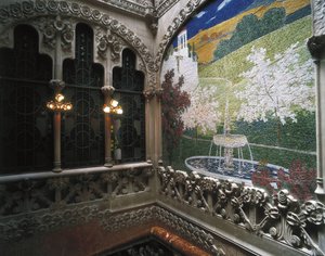 Mosaiques, Casa Nava (1901-1907), a Reus - DOMENECH I MONTANER, Lluis (1850-1923). Navas hus. 1901-1907. SPANIEN. Reus. Navas hus. Invändig mosaikdekoration. Modernism. Arkitektur.
