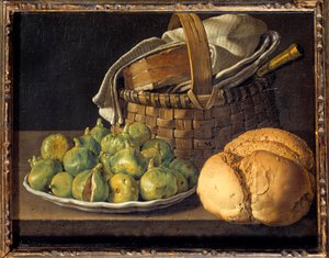 Stilleben med fikon Målning av Luis Melendez (1716-1780) 1700-talets sön. 0,37x0,49 m