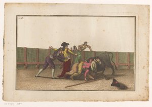 Picador ramlade av sin häst Coleccion de las principales suertes de una corrida de toros (serietitel) Samling av de viktigaste manövrarna inom tjurfäktning (serietitel)