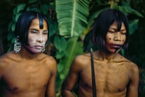 Män från EmberÃ¡-stammen, en ursprungsbefolkning i utkanten av djungeln, Panama