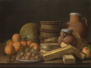 Stilleben med apelsiner och valnötter. 1772 av Luis Egidio Melendez
