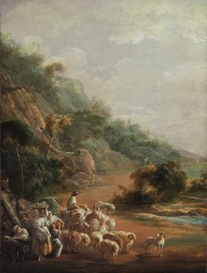 Scen med bybor, 1786 av Luis Paret y Alcazar