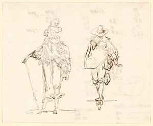 Två figurer, den ena klädd i fransk Louis XIII-stil och den andra i spansk sjuttonhundratalsstil av Luis Paret y Alcazar