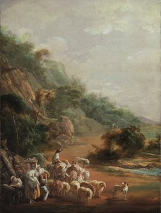 Scen med bybor (fragment) av Luis Paret y Alcazar