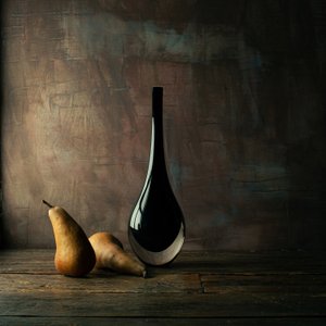 Stämningsfullt stilleben med päron av Luiz Laercio