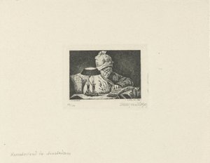 läsande man av Lukas van Hoger (signed by artist)