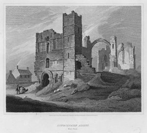 Lindisfarne Abbey, West Front (gravyr)