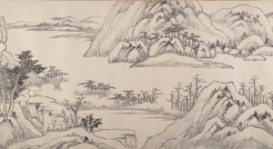 Flodlandskap på hösten, daterad 1661. av Luo Mu