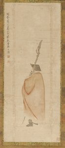Stående man i röd rock, Qingdynastin, 1700-talet.