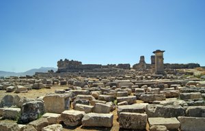 Vy över utgrävningarna från Agora, Xanthos, Turkiet av Lycian