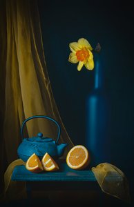 Påsklilja-tekanna i orange