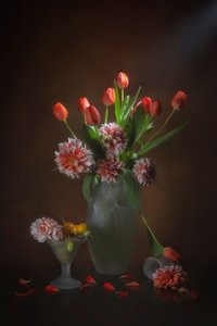 Elegant blomsterstilleben av Lydia Jacobs