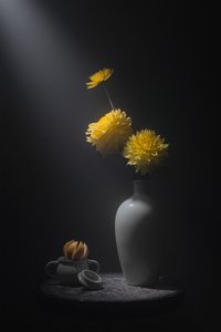 Stilleben med gyllene blommor av Lydia Jacobs
