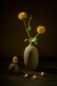 Stämningsfullt blomsterstilleben