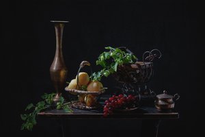 Stämningsfullt fruktstilleben av Lydia Jacobs