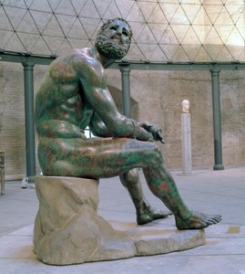Boxer av Thermonr, hellenistisk bronsstaty, 1:a århundradet e.Kr av Lysippos