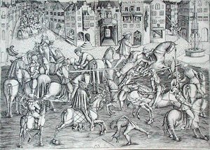 The Tournament, c.1500 (gravyr) av MZ Master