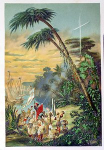 Upptäckten av den nya världen av Christofer Columbus (1451-1506) 1892 av M. Houssot