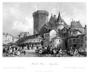 Market Place, Angouleme, Frankrike, 1800-talet