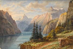 Vue du Rutli (akvarell) av M. Nicolas Karth