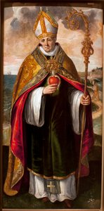 Augustinus av Hippo - Saint Augustine (Augustinus av Hippo, 354-430) Målning av Maaerten de Vos (Martin de Vos, Marten de Vos) (1532-1603), olja på trä