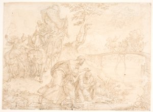 Philip döper den etiopiska drottningen Kandakes kassör av Maarten van Heemskerck