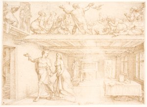 Den helige Andes utgjutelse på pingst av Maarten van Heemskerck