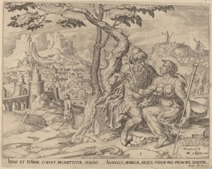 Juda ger Tamar pantet, ca 1566 av Maarten van Heemskerck