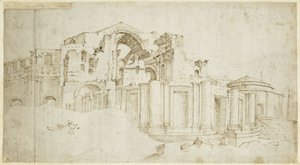 Södra tvärskeppet i den nya Peterskyrkan av Maarten van Heemskerck