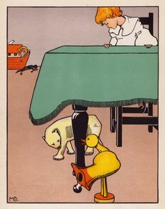 "Runt bordets ben" (färglitografi)
