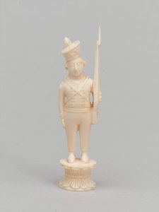 Vit bonde, schackpjäs, Indien, 1820 ca av Macneill MacLeay