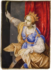 Artemisia Gentileschi som den heliga Katarina av Alexandria, mitten av 1600-talet. av Maddalena Corvina
