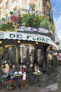 Café De Flore, 2019 (akrylfärg på arkivbeständigt pigmenttryck)