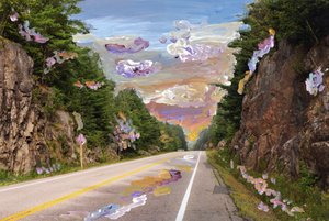 Country Road, 2020 (akrylfärg på arkivbeständigt pigmenttryck)