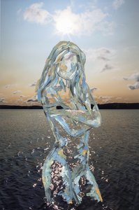 Lake Figure, 2019 (akrylfärg på arkivbeständigt pigmenttryck)