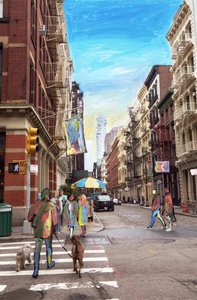 Soho May, 2019 (akrylfärg på arkivbeständigt pigmenttryck)