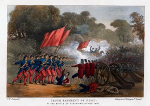 Tionde fotregementet, vid slaget vid Steenkerque, 3 augusti 1692 av Madeley